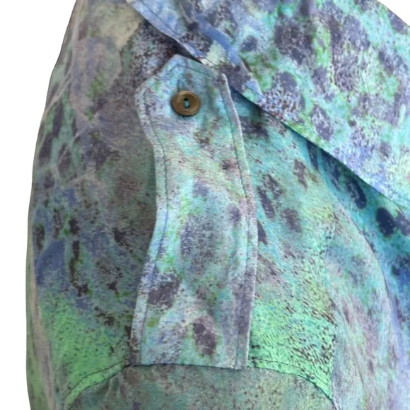 Hilton Hollis Silk Blue Watercolor Top - Picture 5 of 11